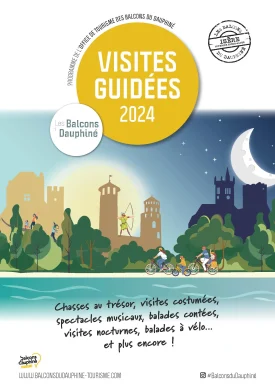 Umschlag der Broschüre zu den Führungen des Tourismusbüros Balcons du Dauphiné im Jahr 2024