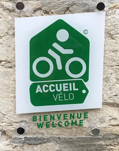 Panneau Accueil Vélo - Villa des Contamines, balcons du Dauphiné (Isère)